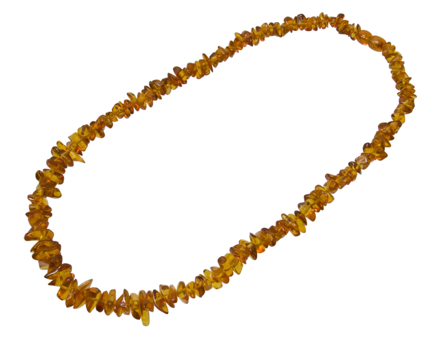 Bernstein cognacfarben Splitterkette 60 cm