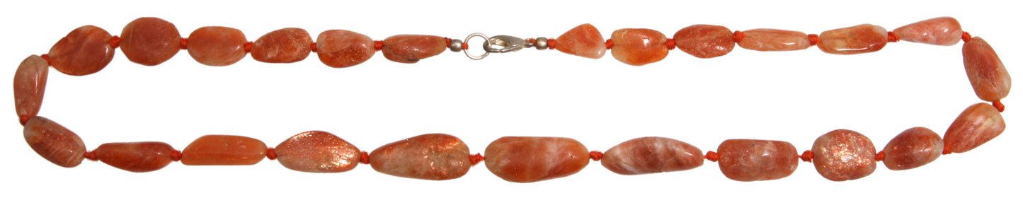 Sonnenstein (Aventurin-Feldspat) Barockkette 45 cm
