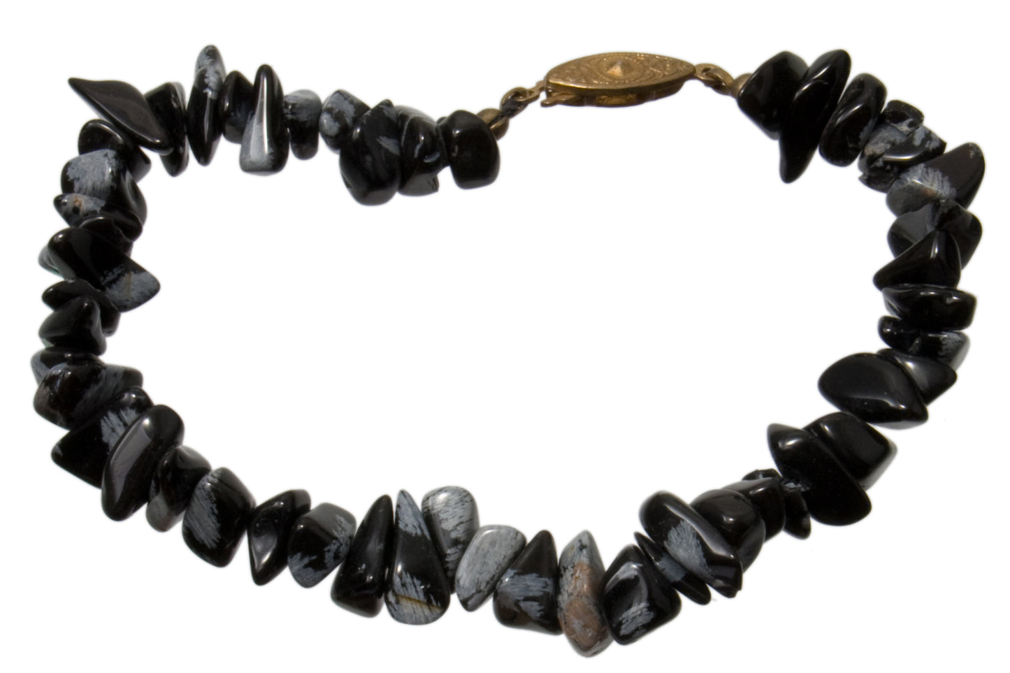 Schneeflockenobsidian Splitterarmband mit Verschluss