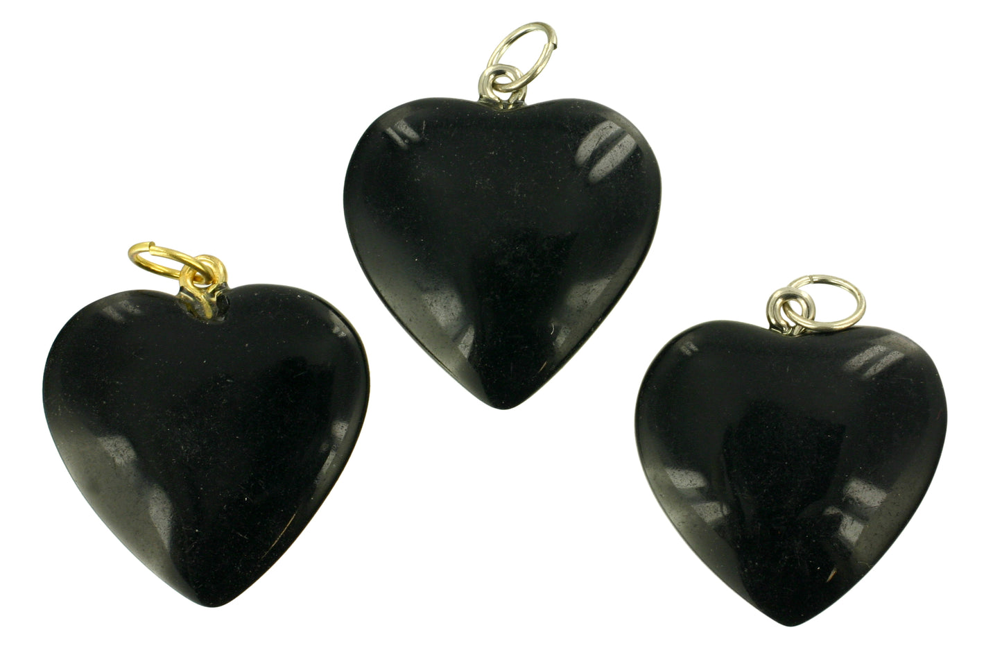 Basalt schwarz Herzanhänger ca. 25 mm