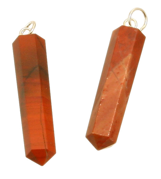 Jaspis rot Anhänger Kristallform ca. 8 x 30 mm