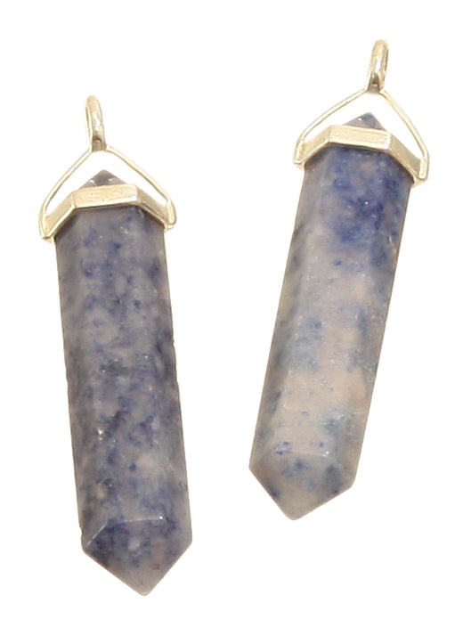Blauquarz Anhänger 10 x 50 mm Kristallform