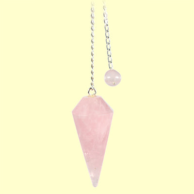 Rosenquarz Pendel mit echt Silberkette