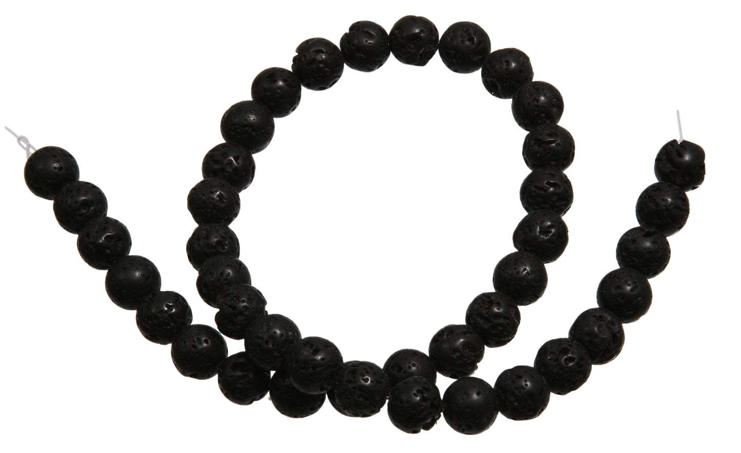 Lava schwarz Kugelkette 45 cm 10 mm