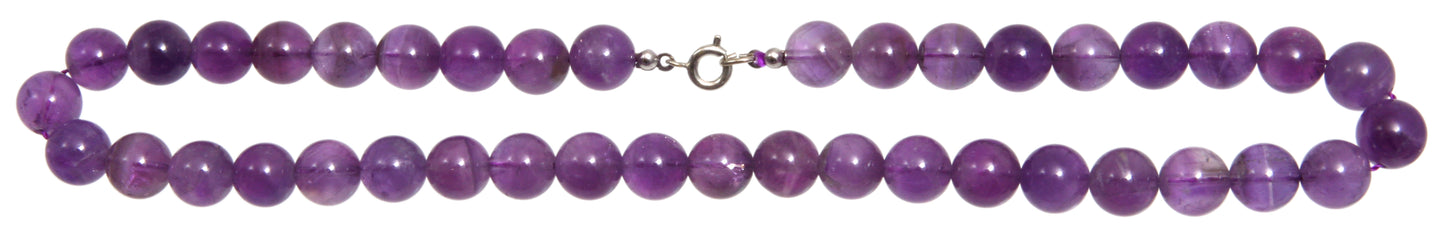 Amethyst Kugelkette 40 cm  9 - 10 mm