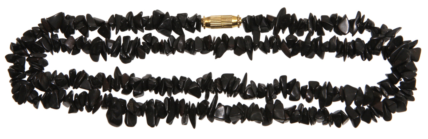 Basalt schwarz Splitterkette 60 cm