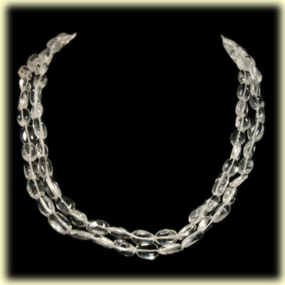 Bergkristall Kette oval 80 cm
