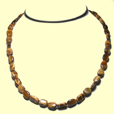 Tigerauge Kette oval 40 cm
