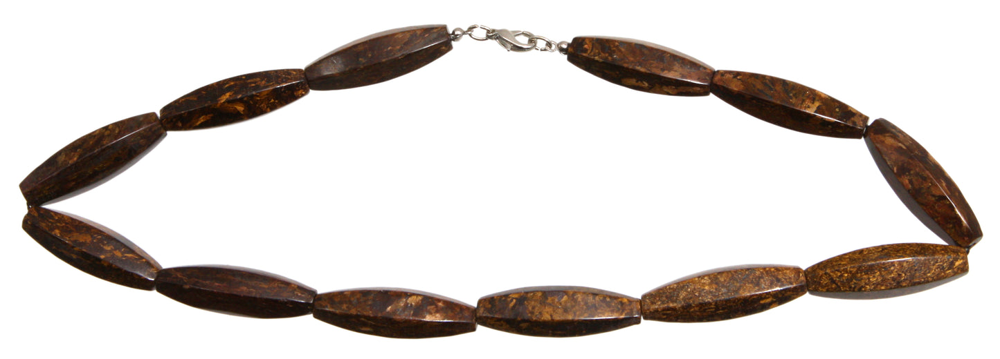 Bronzit Kette ovale Steine 40 cm