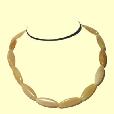 Moosopal Kette ovale Steine 40 cm