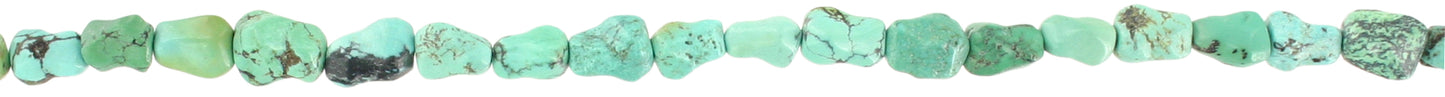Türkis stab. Nuggets Barockkette 80 cm ca. 8 mm