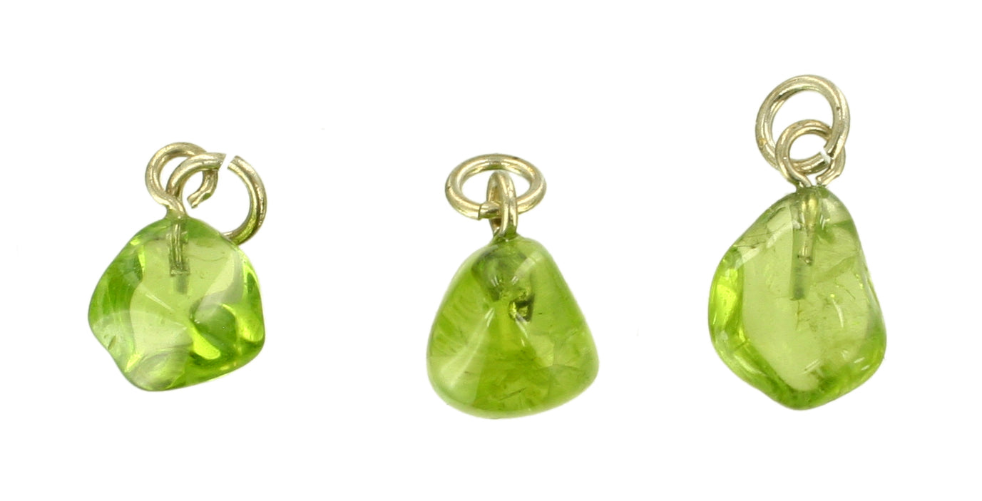 Peridot ca. 6 bis 8 mm Trommelsteinanhänger