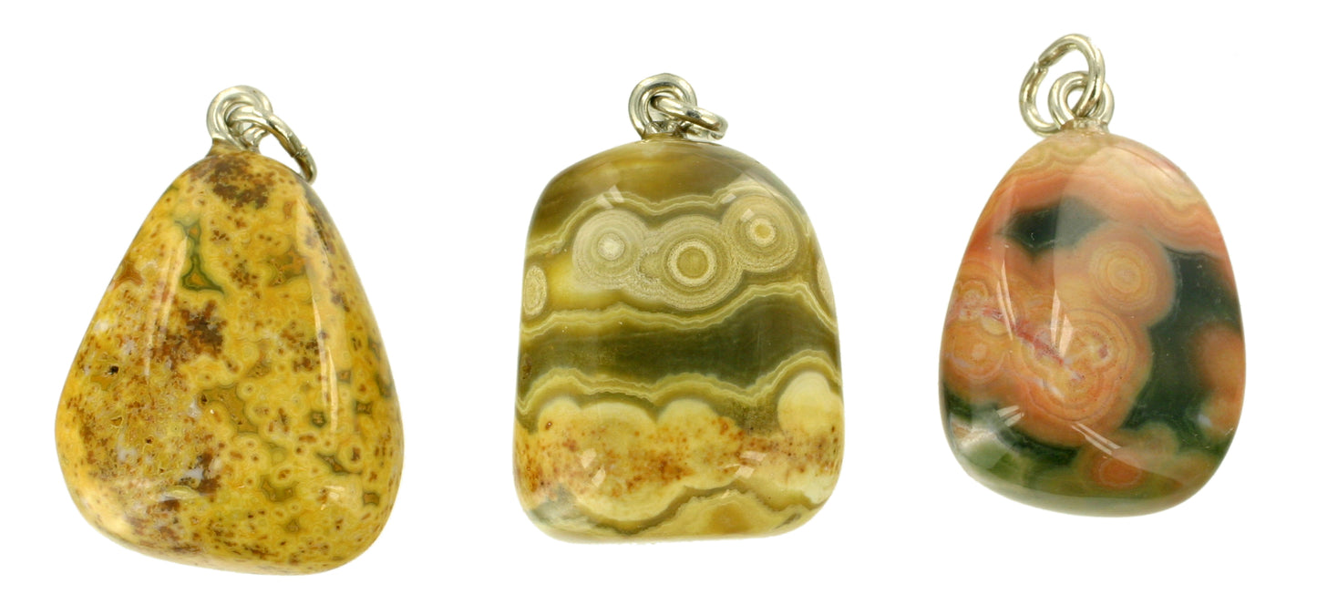 Ozeanchalcedon Trommelsteinanhänger