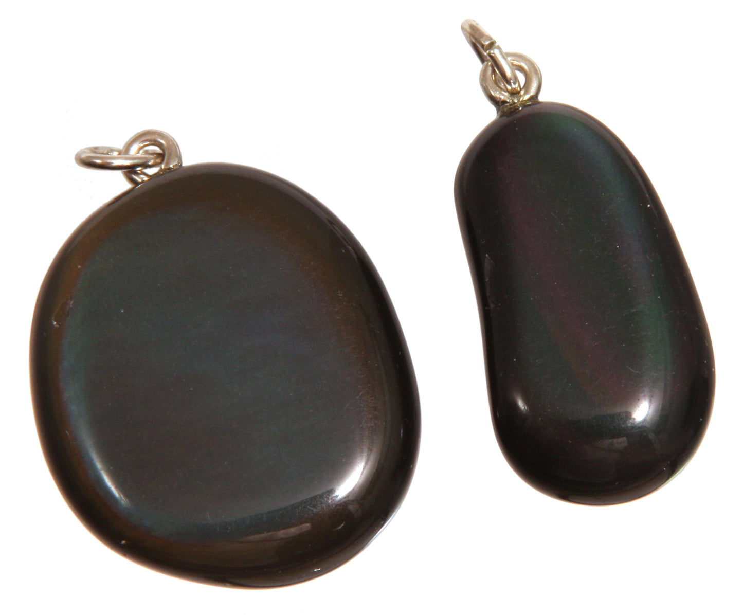 Obsidian Regenbogen Trommelsteinanhänger