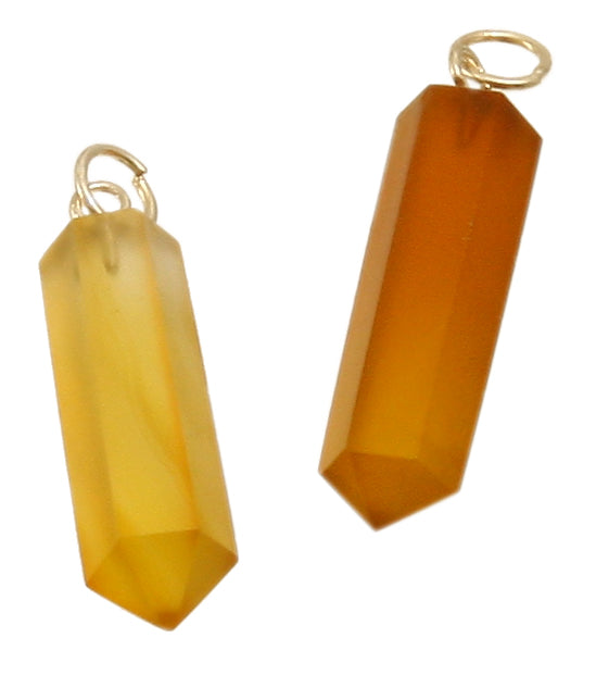 Achat gelb Anhänger Kristallform ca. 7 x 30 mm