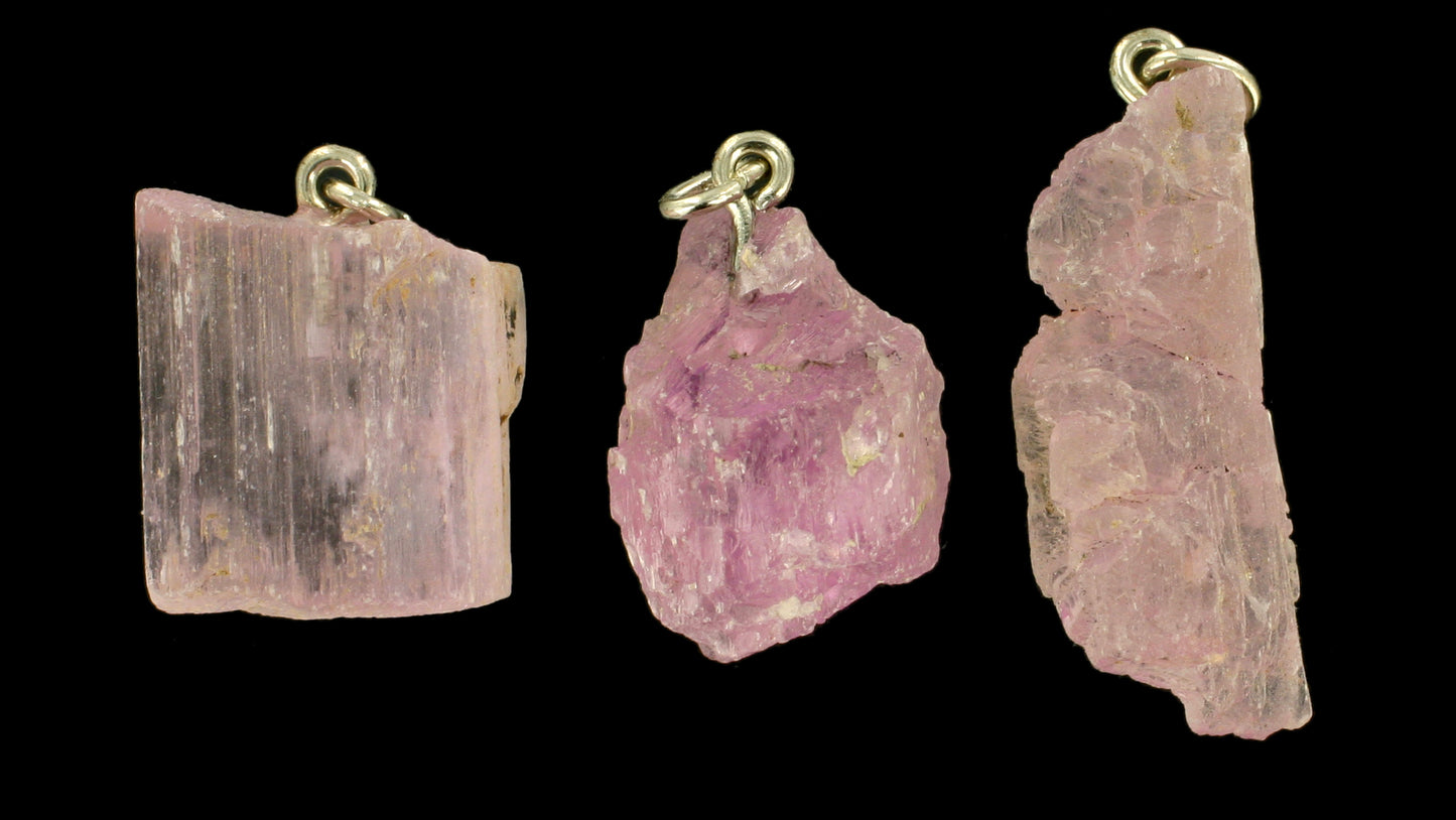 Kunzit rosa Rohstein Anhänger