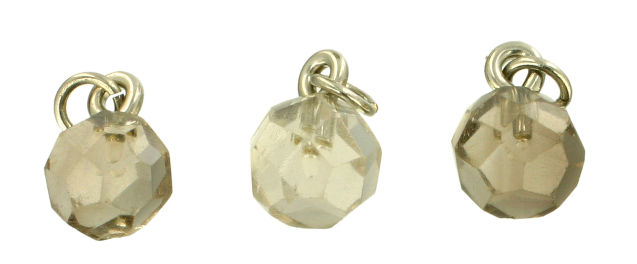 Rauchquarz Kugel facettiert 8 mm Anhänger mit Silberöse