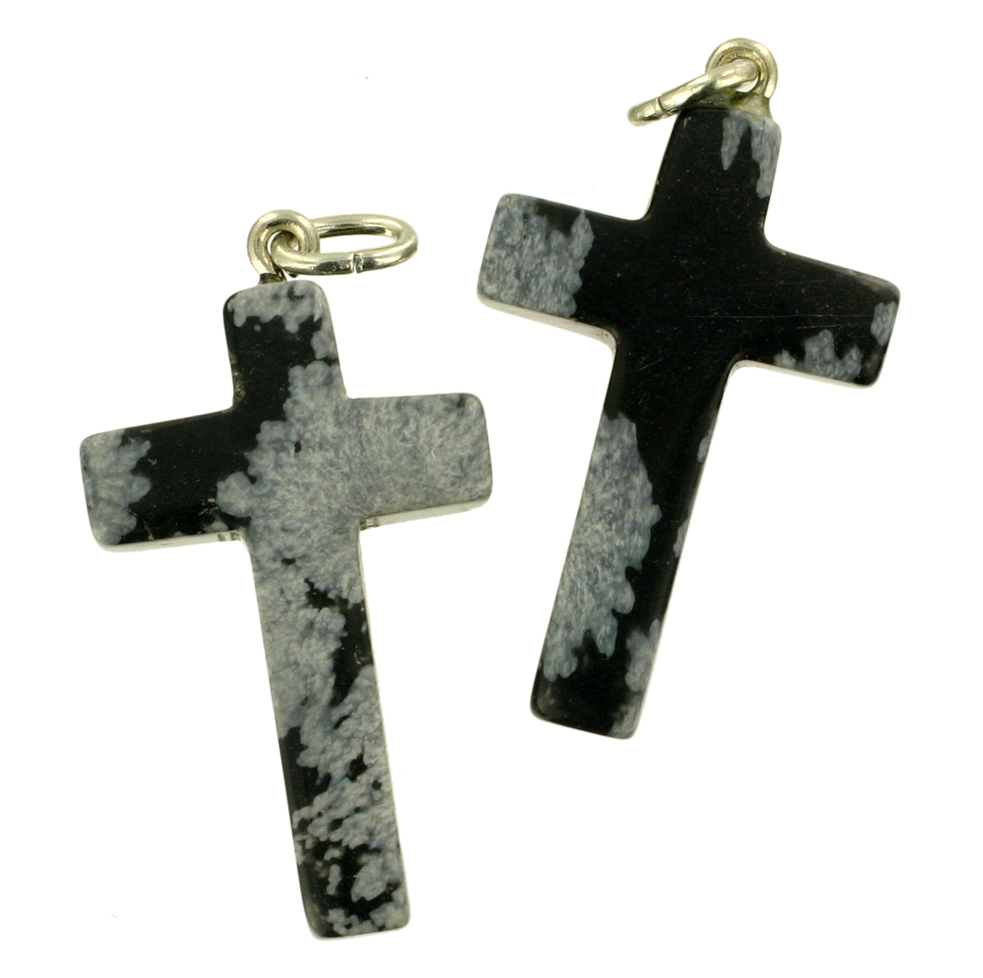 Schneeflockenobsidian Kreuz 25 x 18 mm  Anhänger