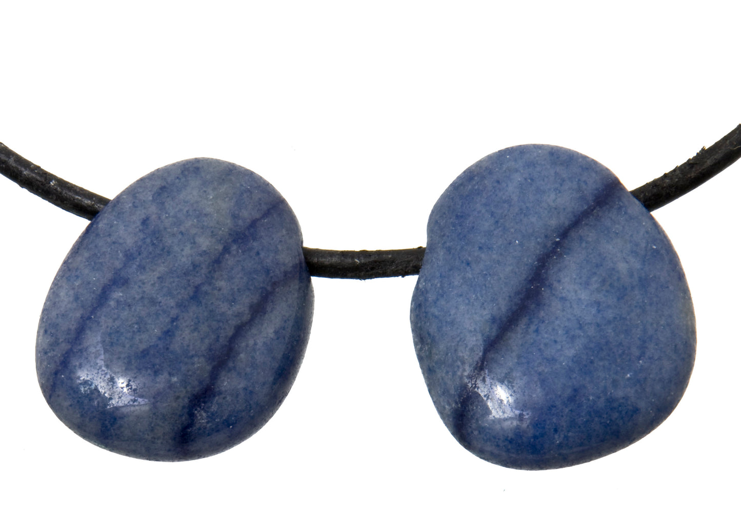 Blauquarz Tropfen durchbohrt