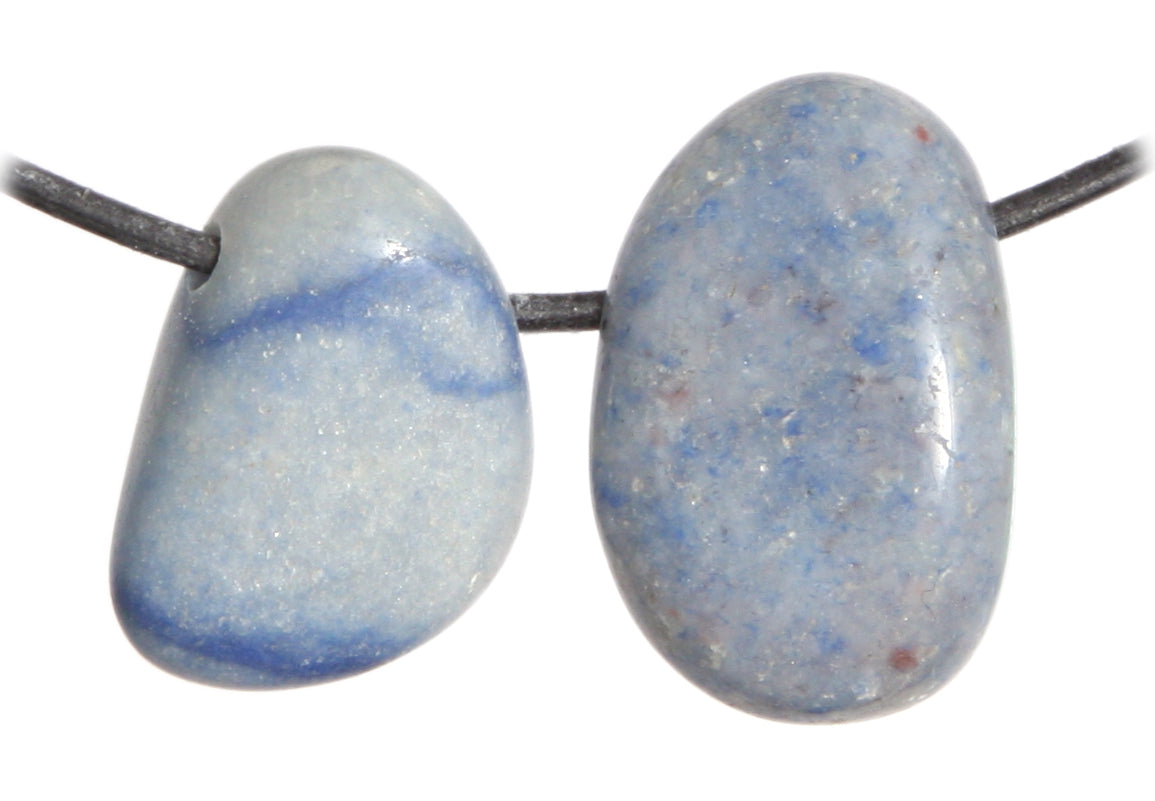 Blauquarz Trommelstein durchbohrt