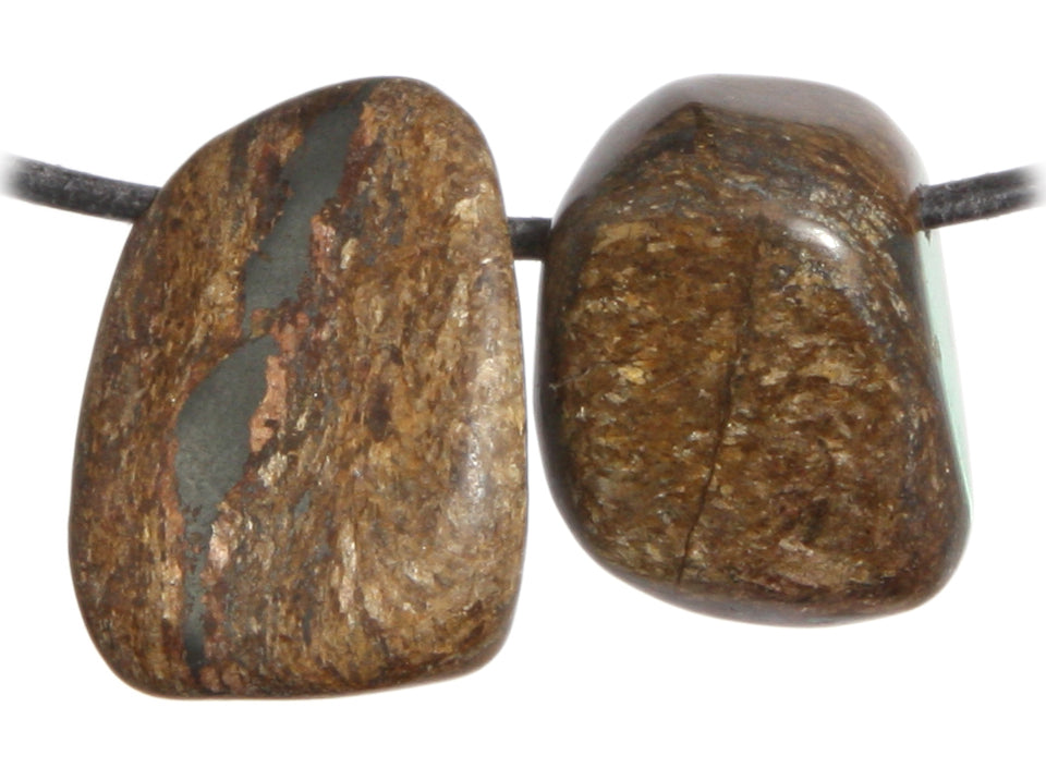 Bronzit Trommelstein durchbohrt