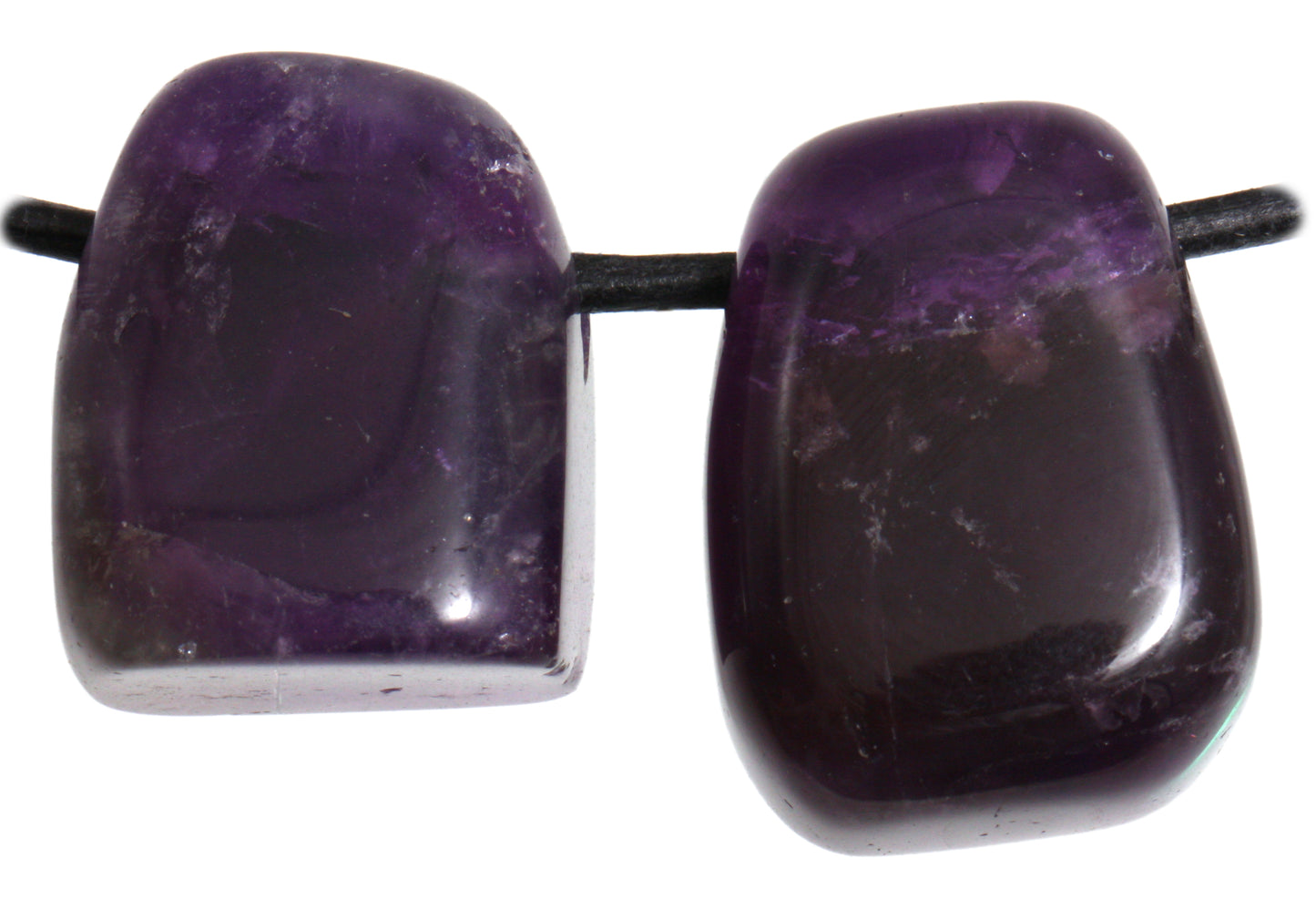 Amethyst Trommelstein eckig durchbohrt