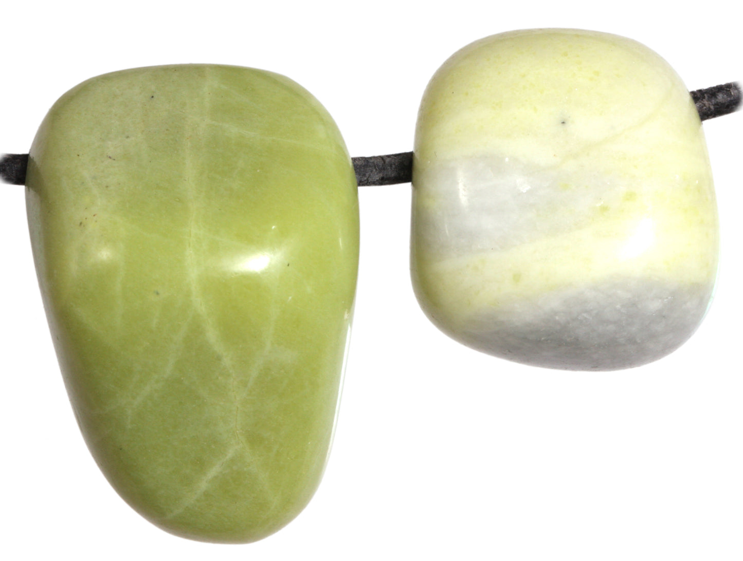 Ophicalcit Trommelstein durchbohrt