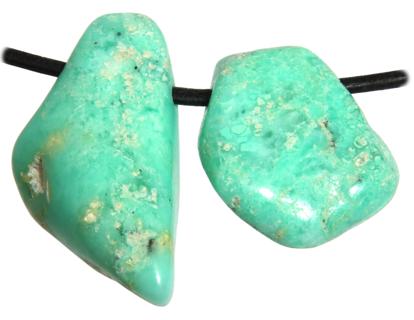 Chrysopras Brasilien Trommelstein durchbohrt