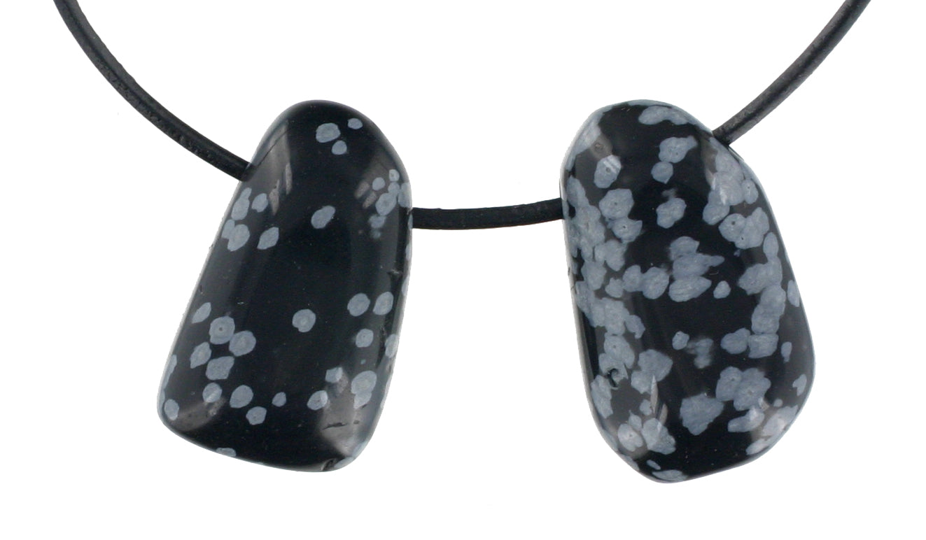 Schneeflockenobsidian Triangel durchbohrt