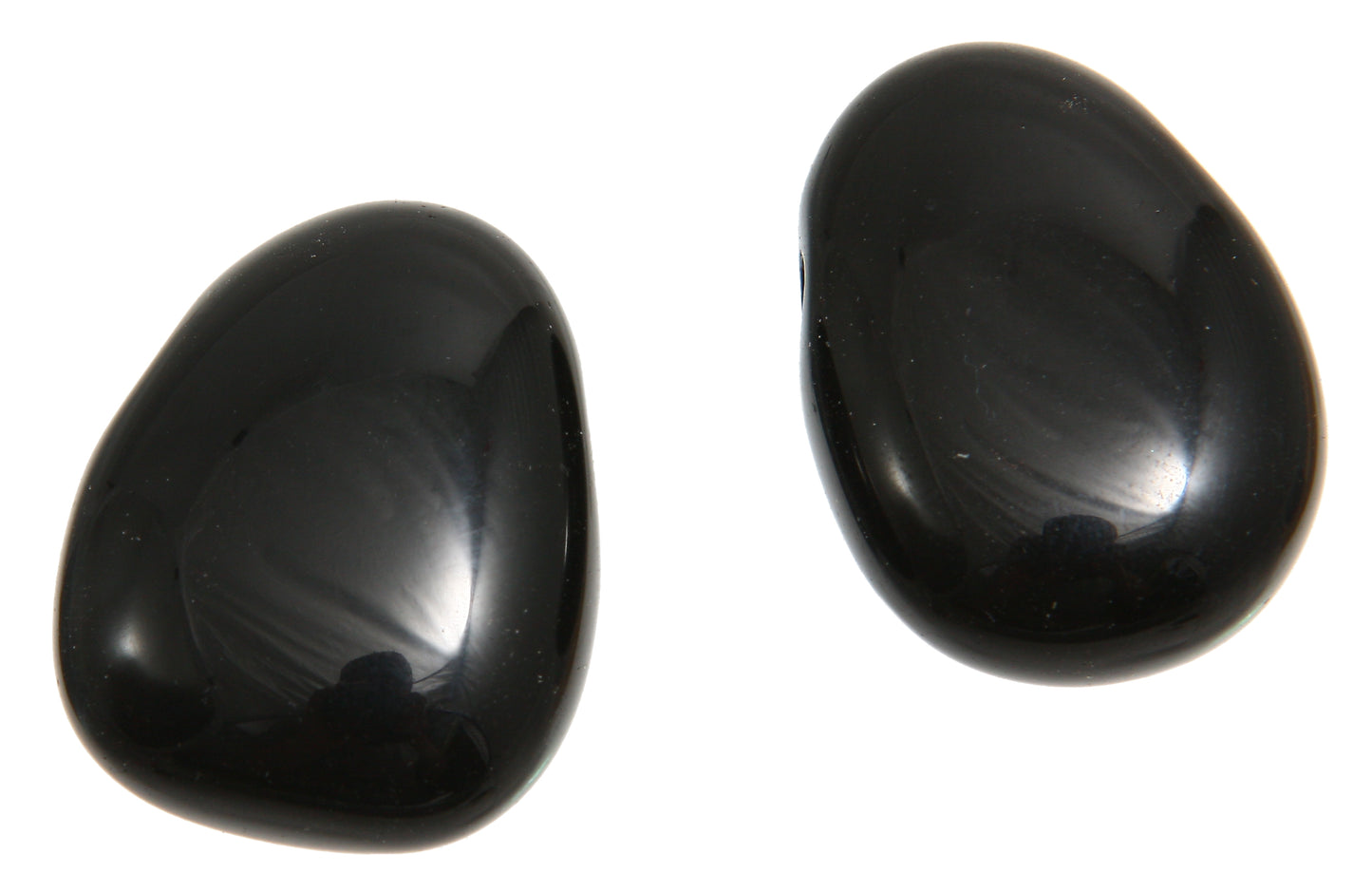Obsidian schwarz Tropfen durchbohrt