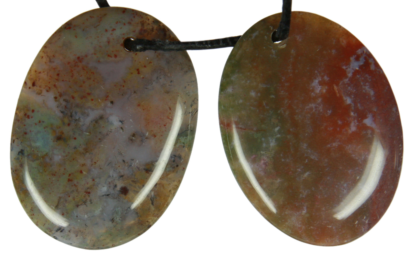 Buntchalcedon Cabochon 30x40 mm durchbohrt