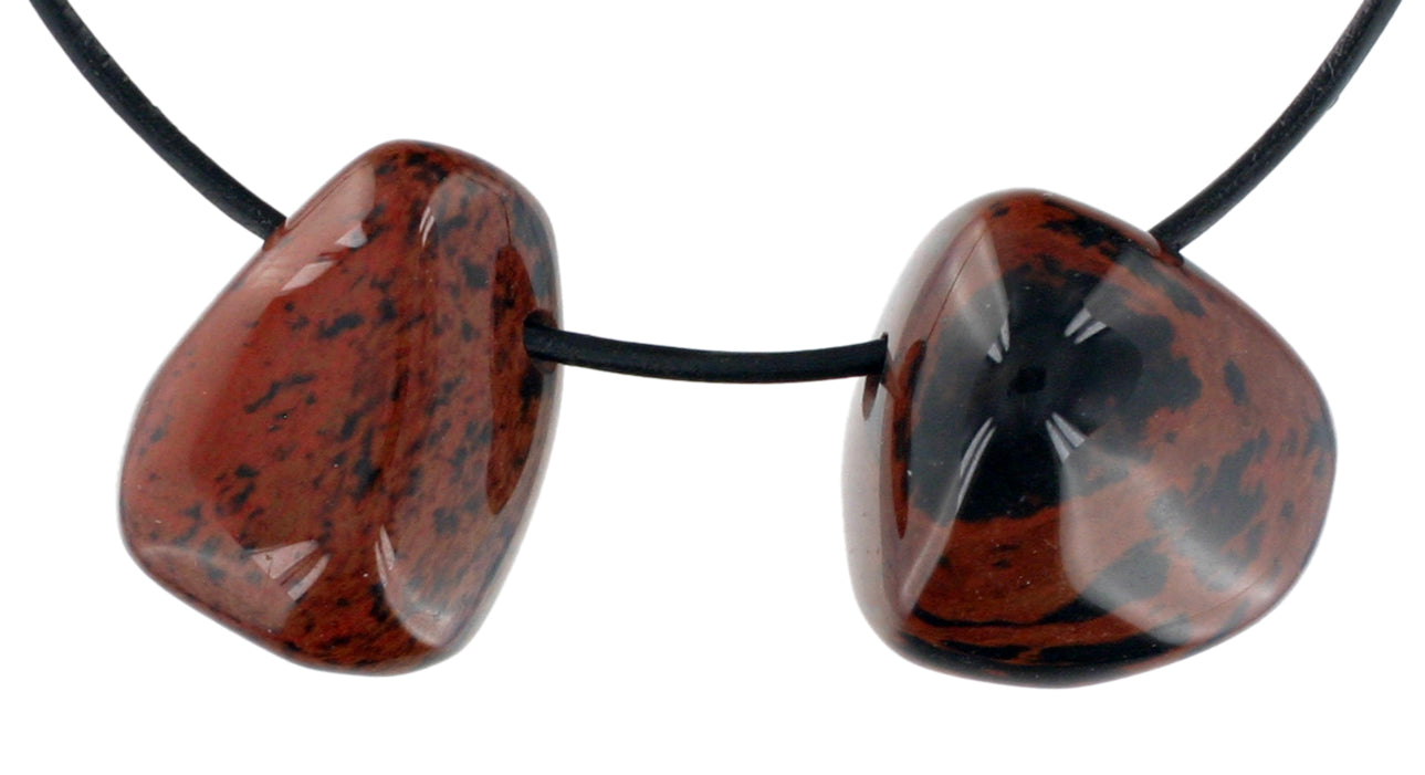 Mahagoniobsidian Trommelstein durchbohrt