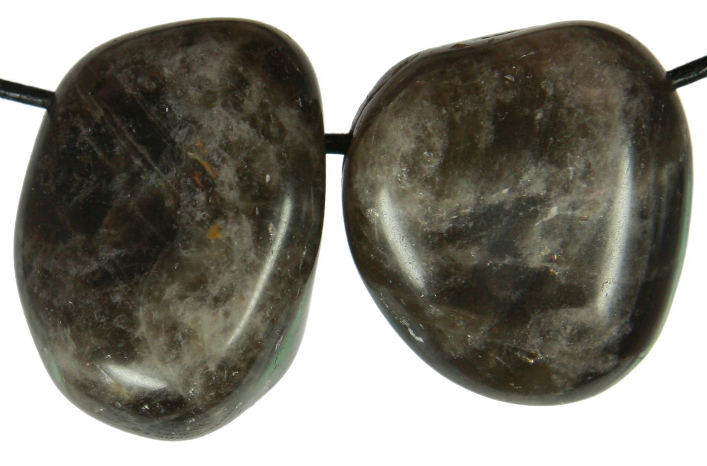 Morion Trommelstein durchbohrt