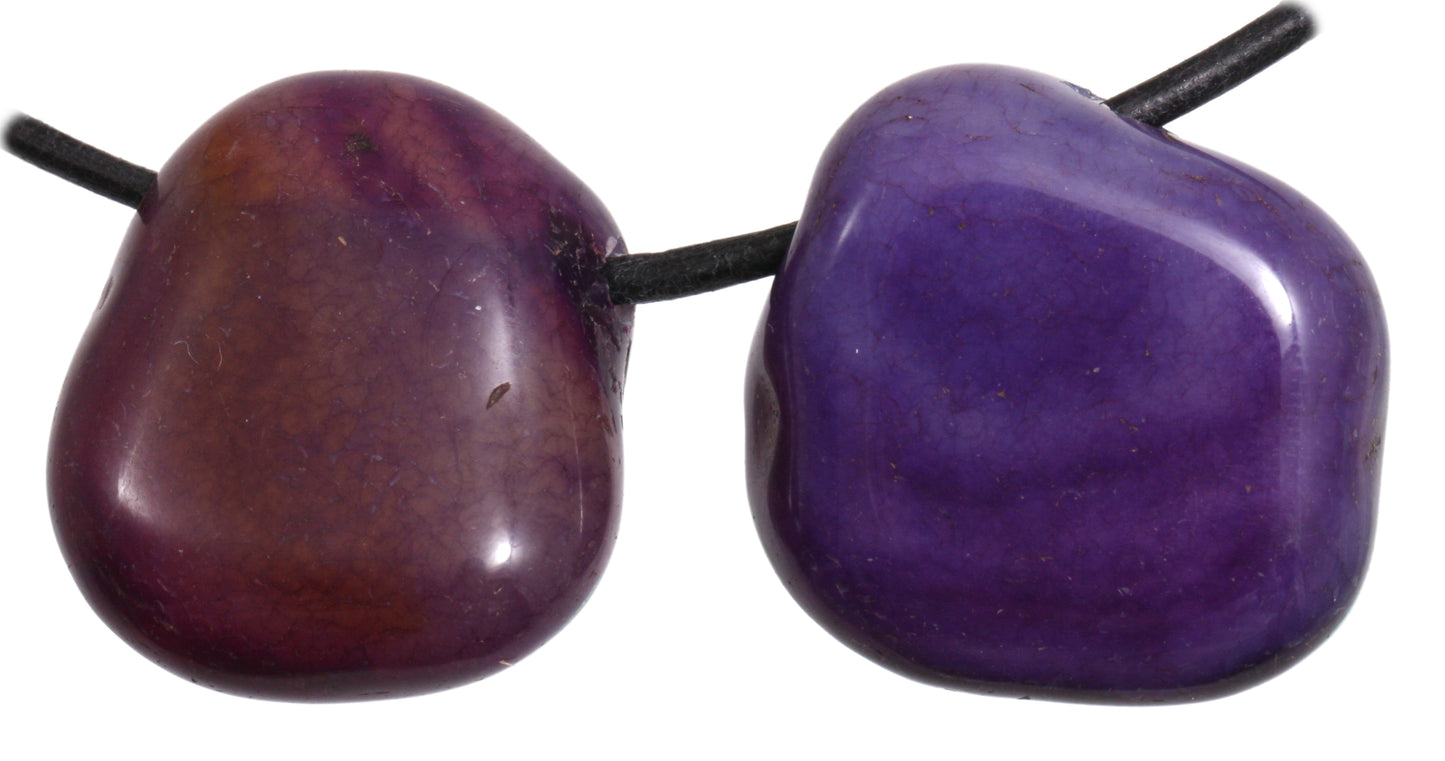Achat violett gefärbt Trommelstein durchbohrt