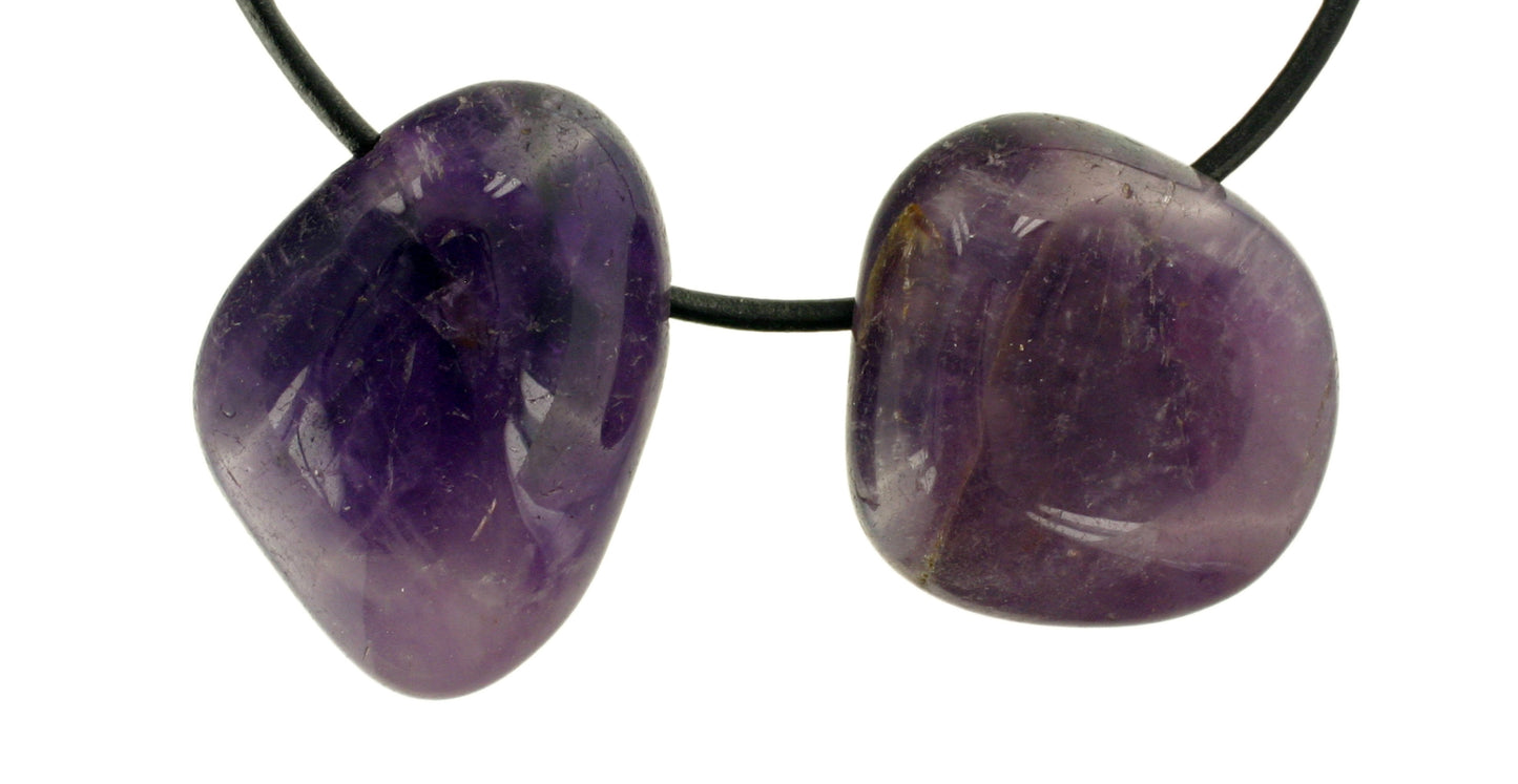 Amethyst dunkel Trommelstein durchbohrt