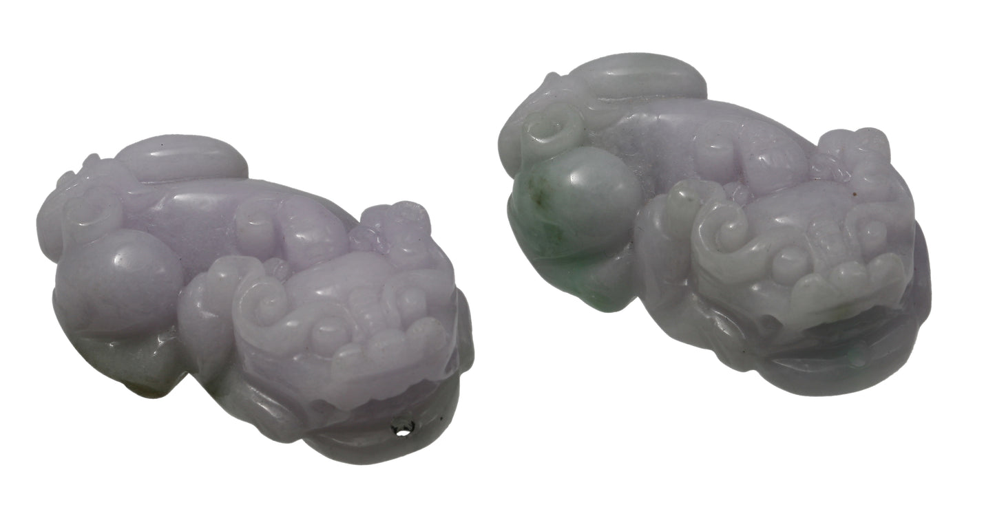 Lavendeljade Fu-Hund Anhänger 35x20mm