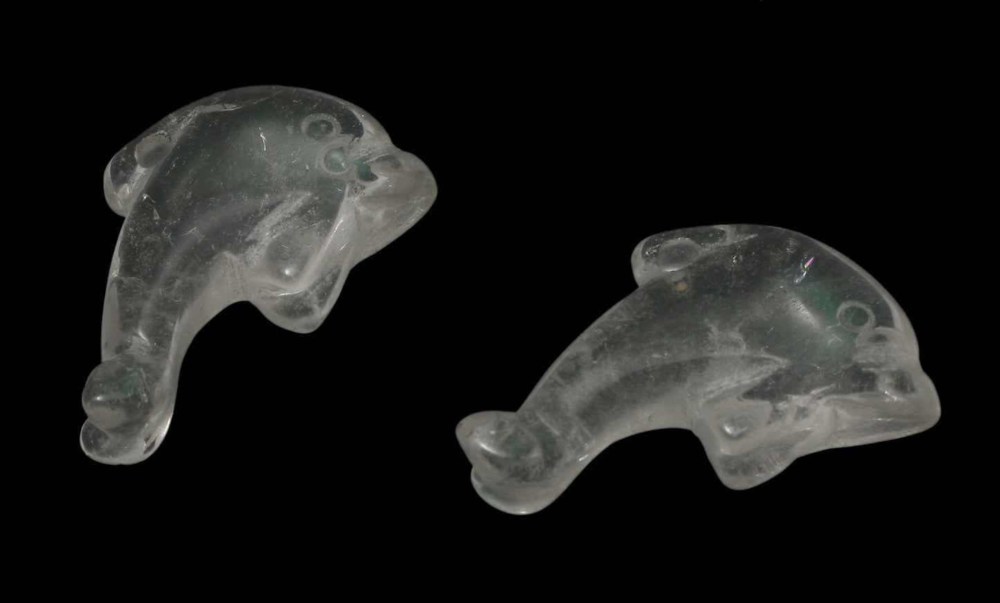 Bergkristall Delphin Anhänger durchbohrt ca. 4 cm