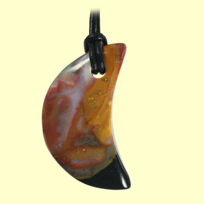 Sardonyx Halbmond Anhänger durchbohrt