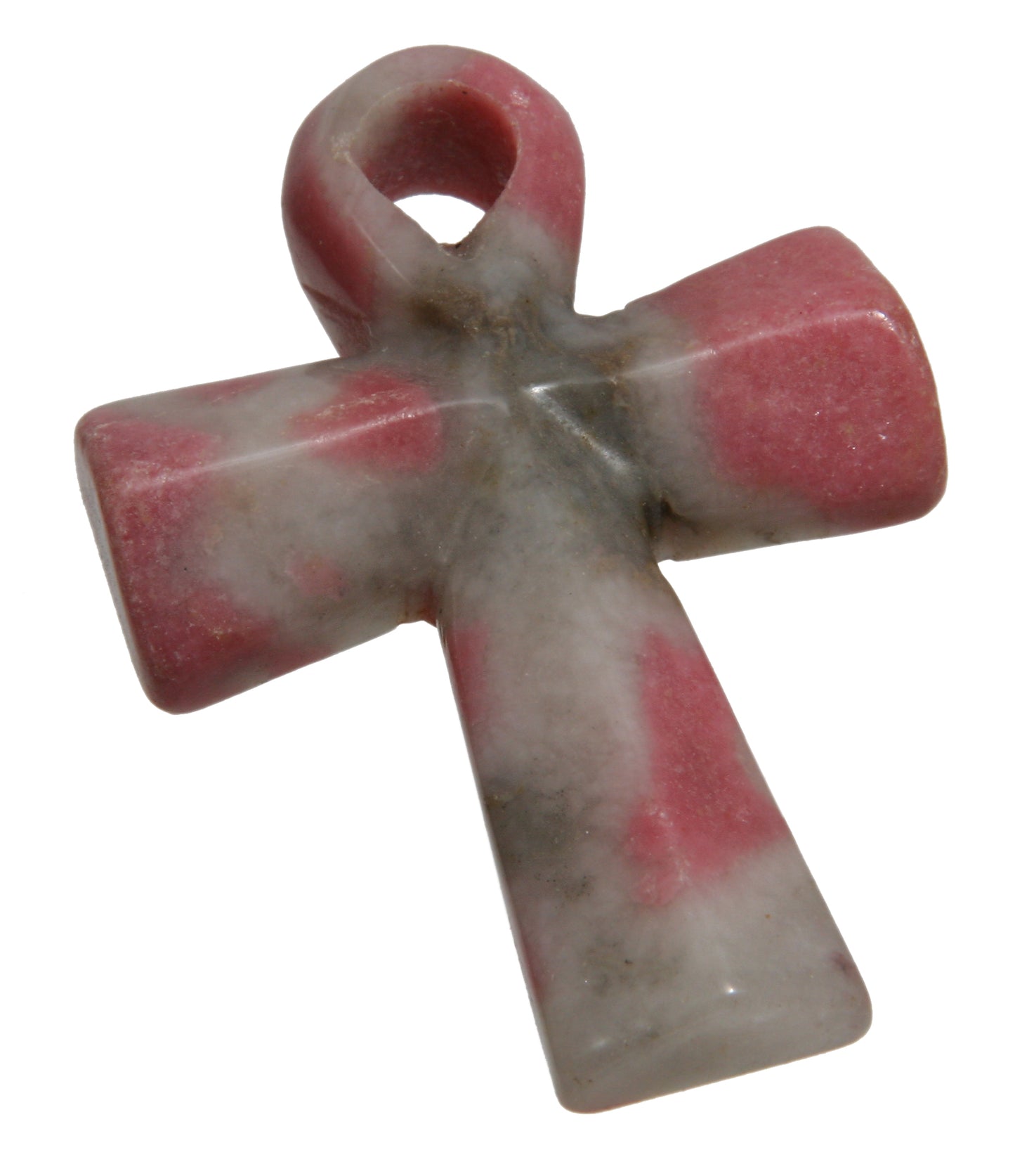 Pink Quarz Henkelkreuz Anhänger