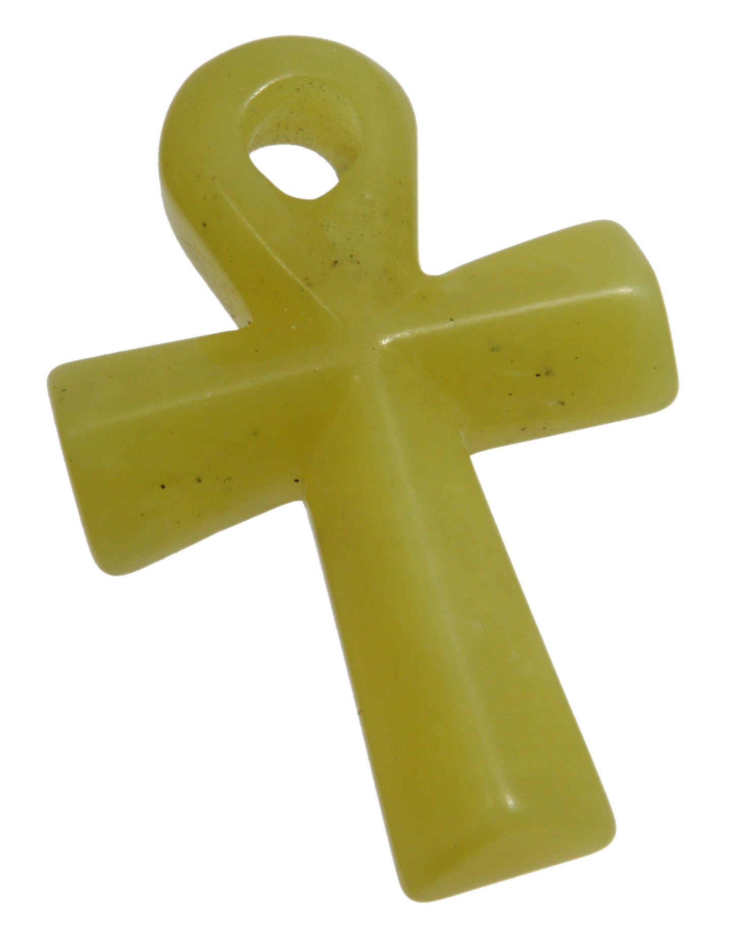 Serpentin gelb Henkelkreuz Anhänger