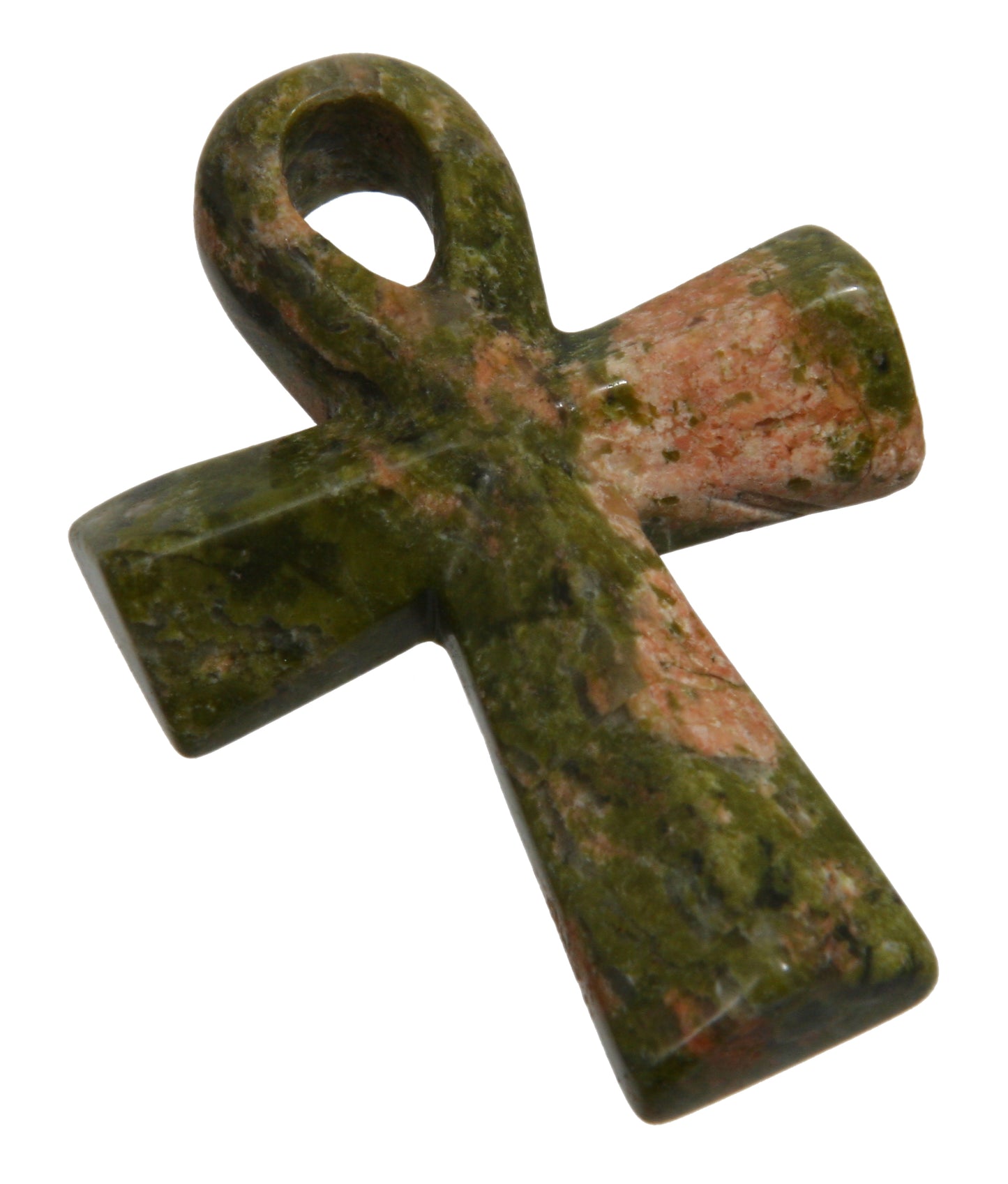 Unakit (Epidot) Henkelkreuz Anhänger