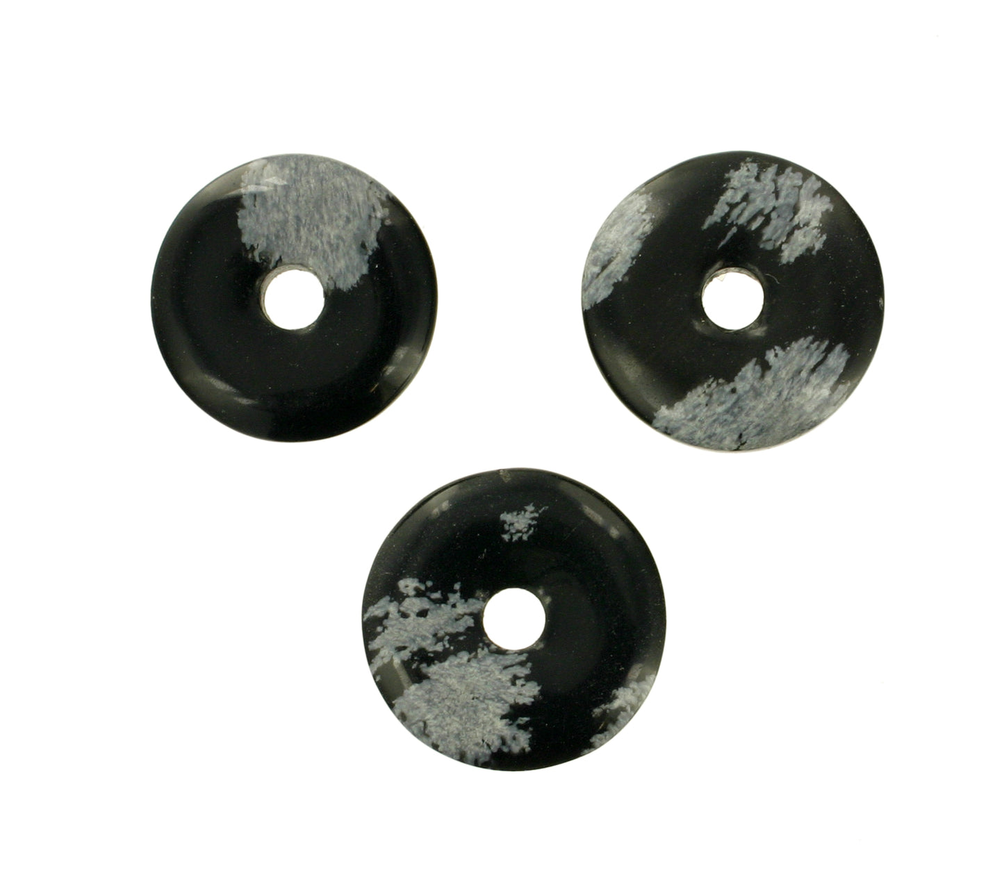Schneeflockenobsidian Donut 15 mm
