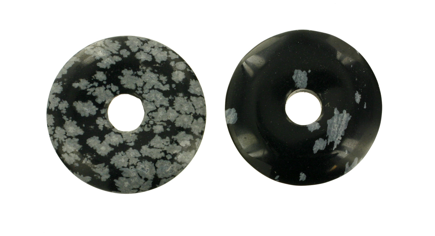 Schneeflockenobsidian Donut 25 mm