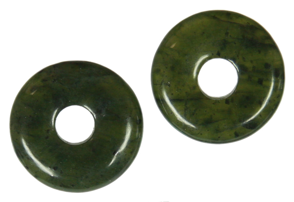 Serpentin dunkelgrün Donut 15 mm