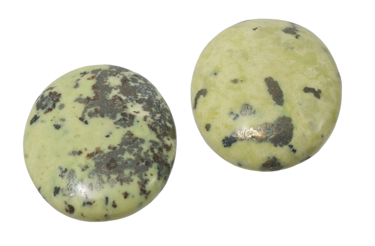Serpentin mit Pyrit Cabochon 30 x 40 mm